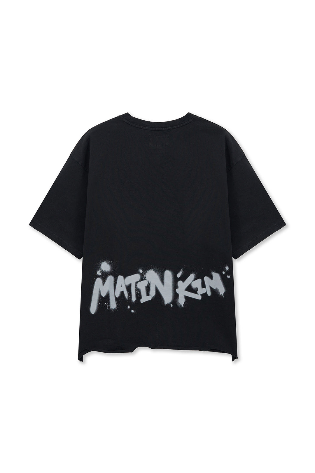 Matin Kim Raw Cut Graffiti Logo Top — Black