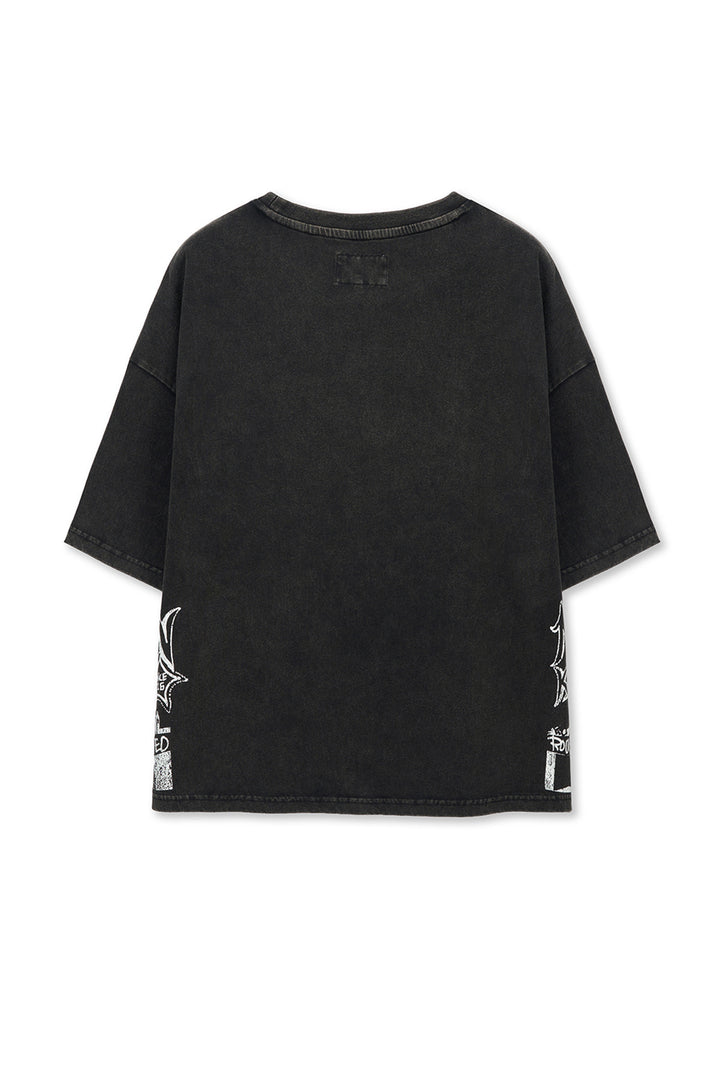 Matin Kim Vintage Graffiti Artwork Top — Black