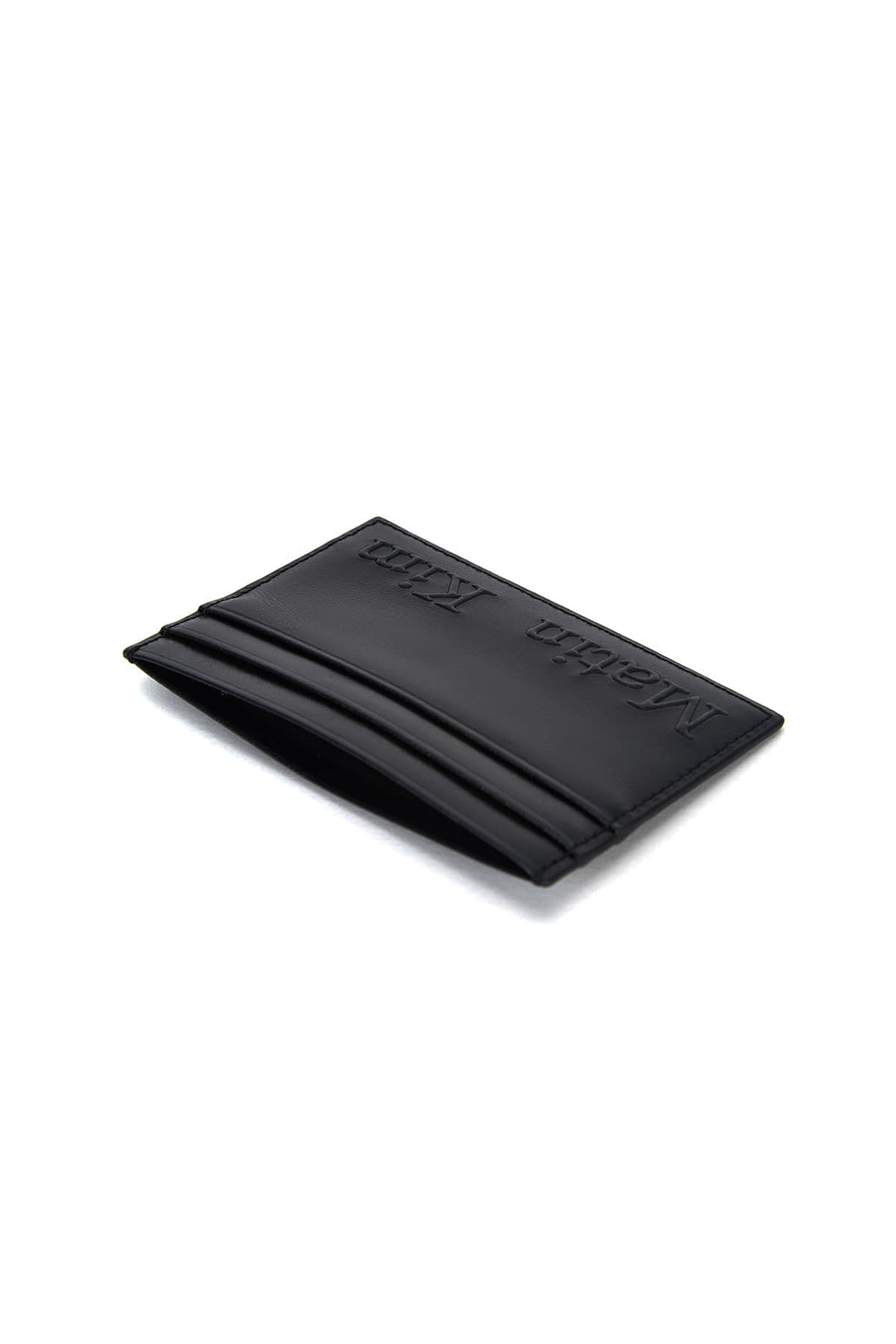 Matin Kim Embossed Logo Card Wallet — Black