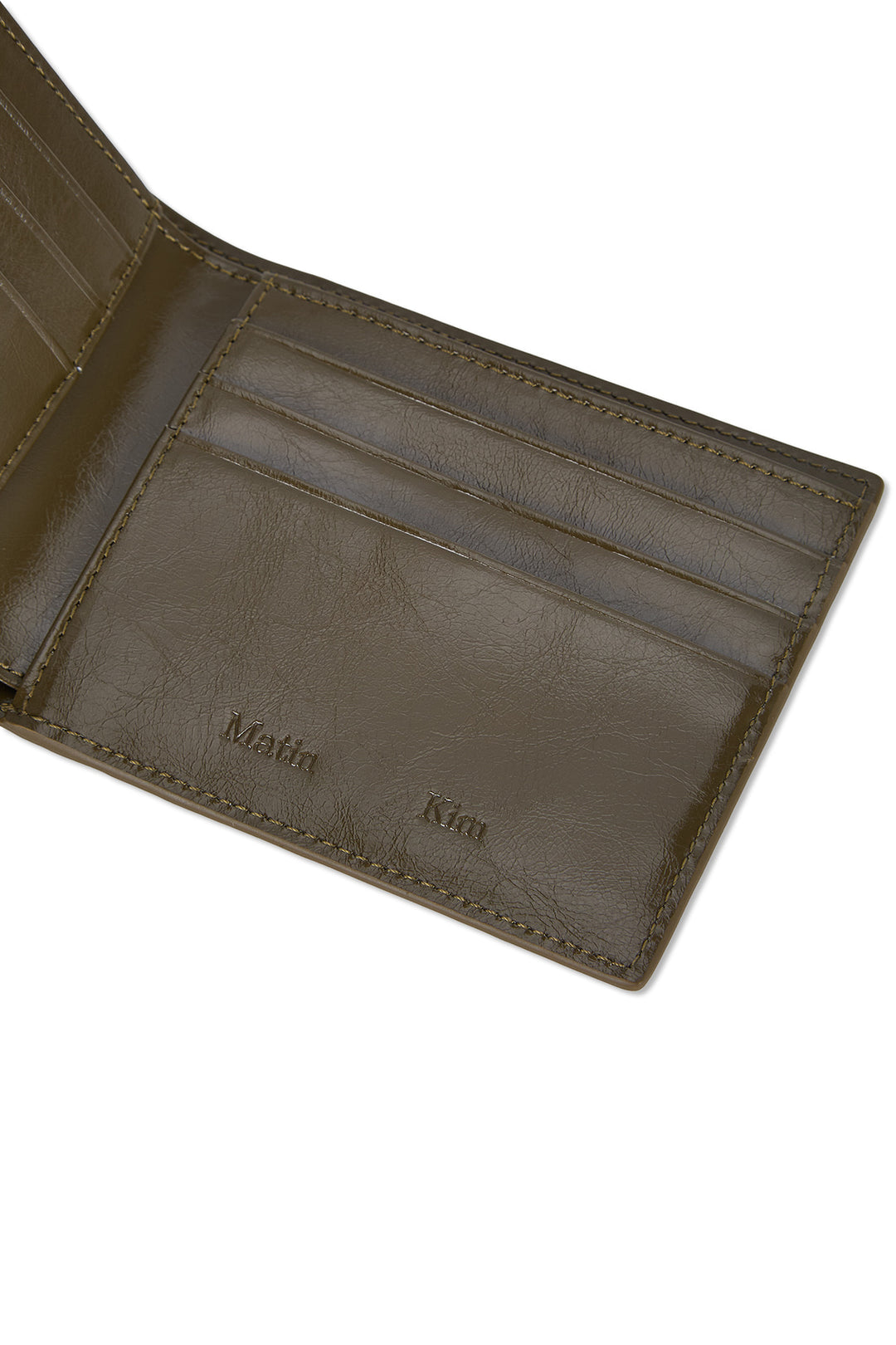 Matin Kim Steel Logo Business Wallet — Khaki