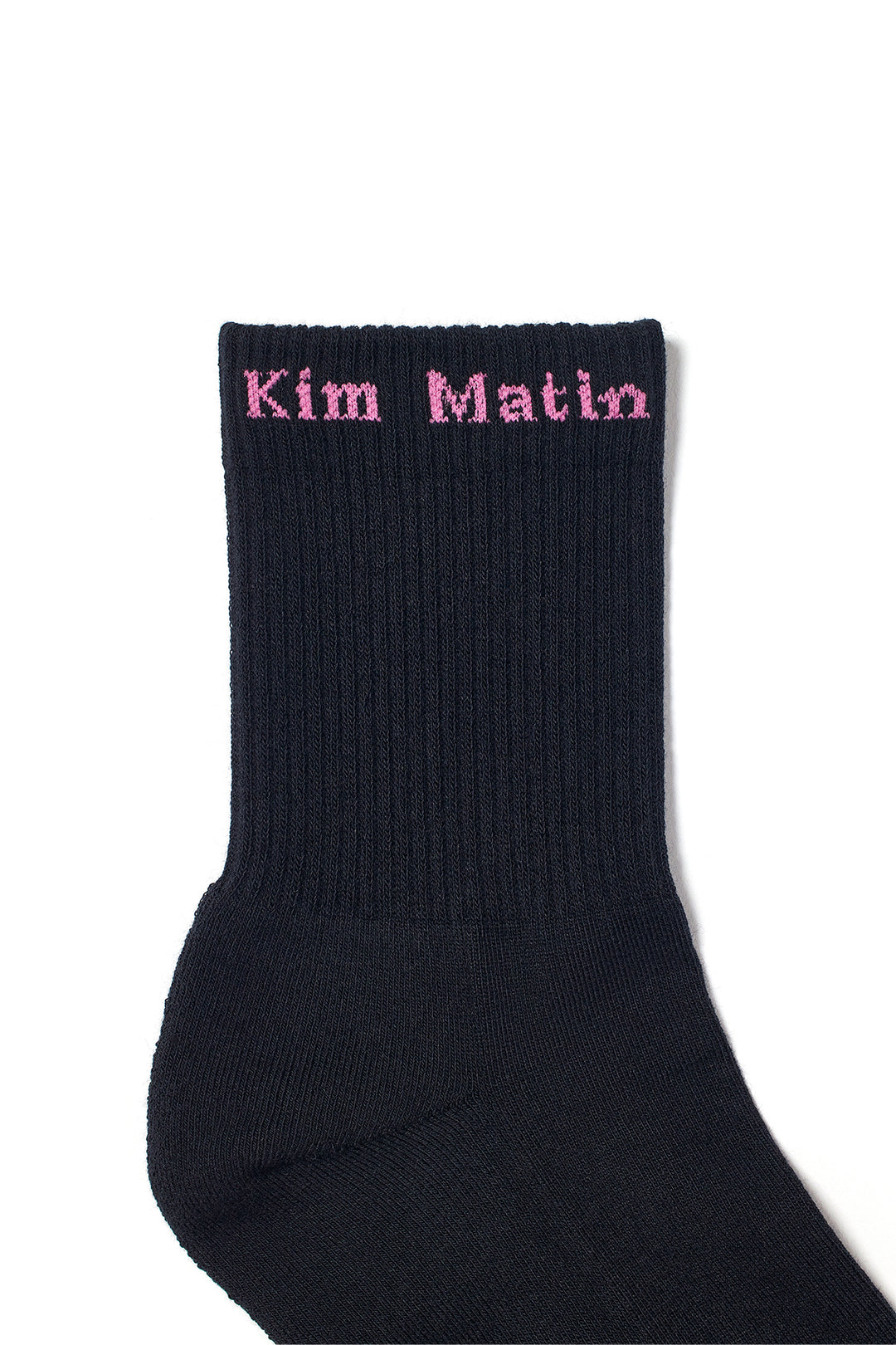 Matin Kim Small Logo Crew Socks — Black