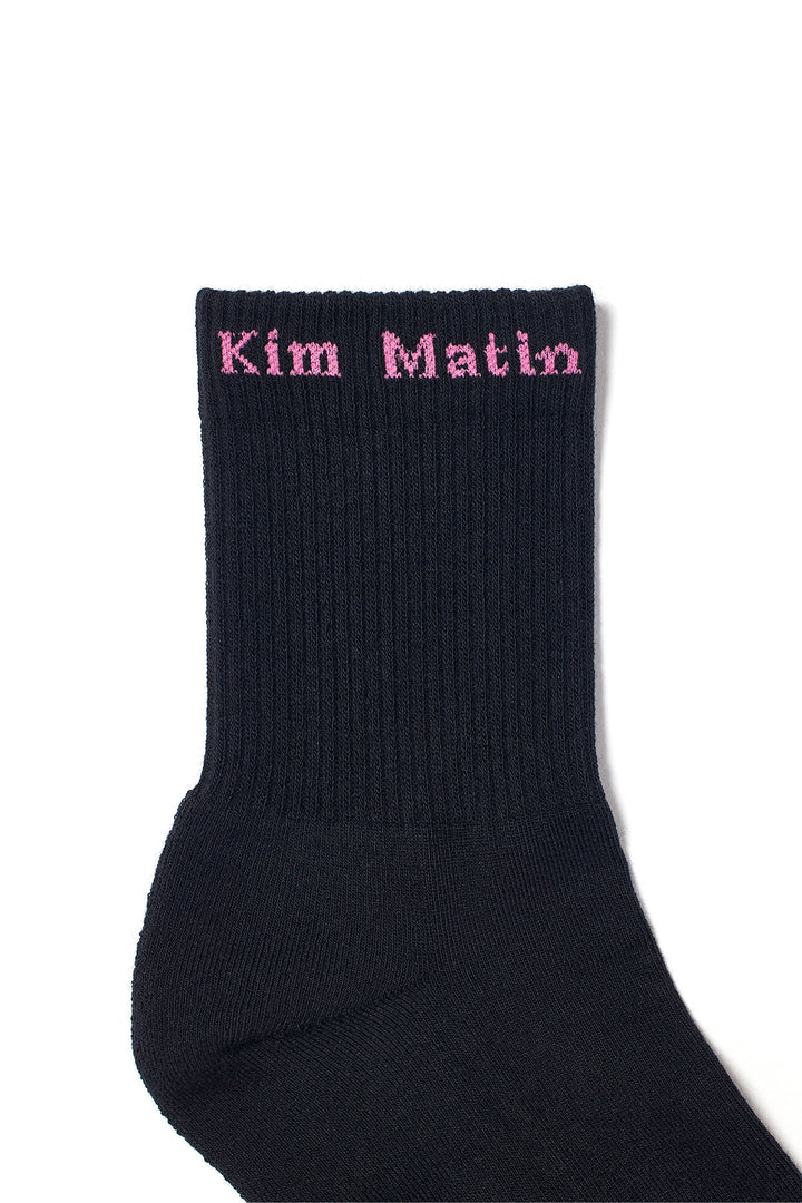 Matin Kim Small Logo Crew Socks — Black
