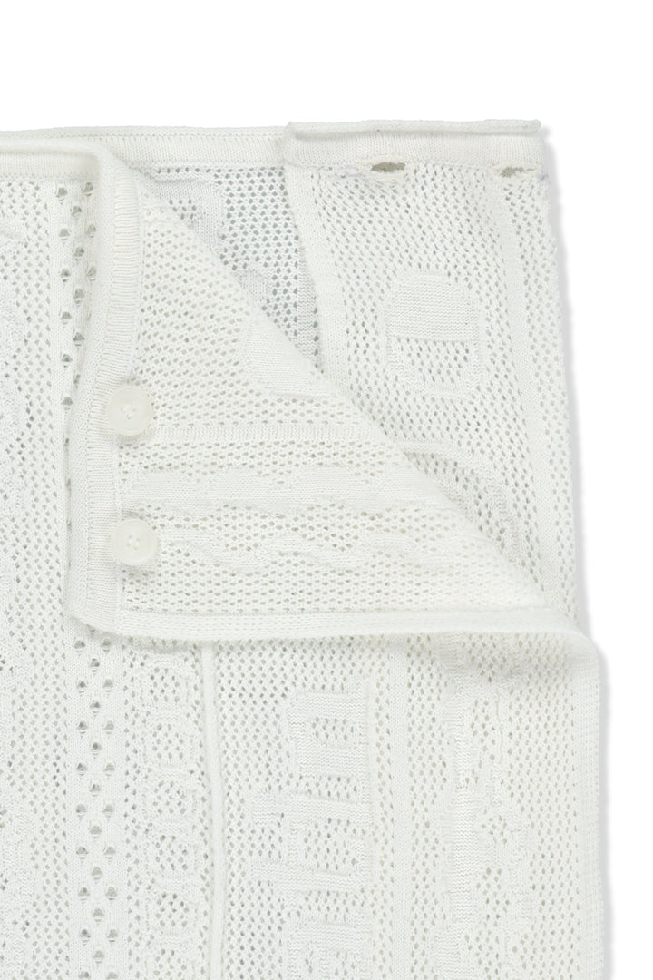 Matin Kim Mesh Logo Wrap Mini Skirt — White