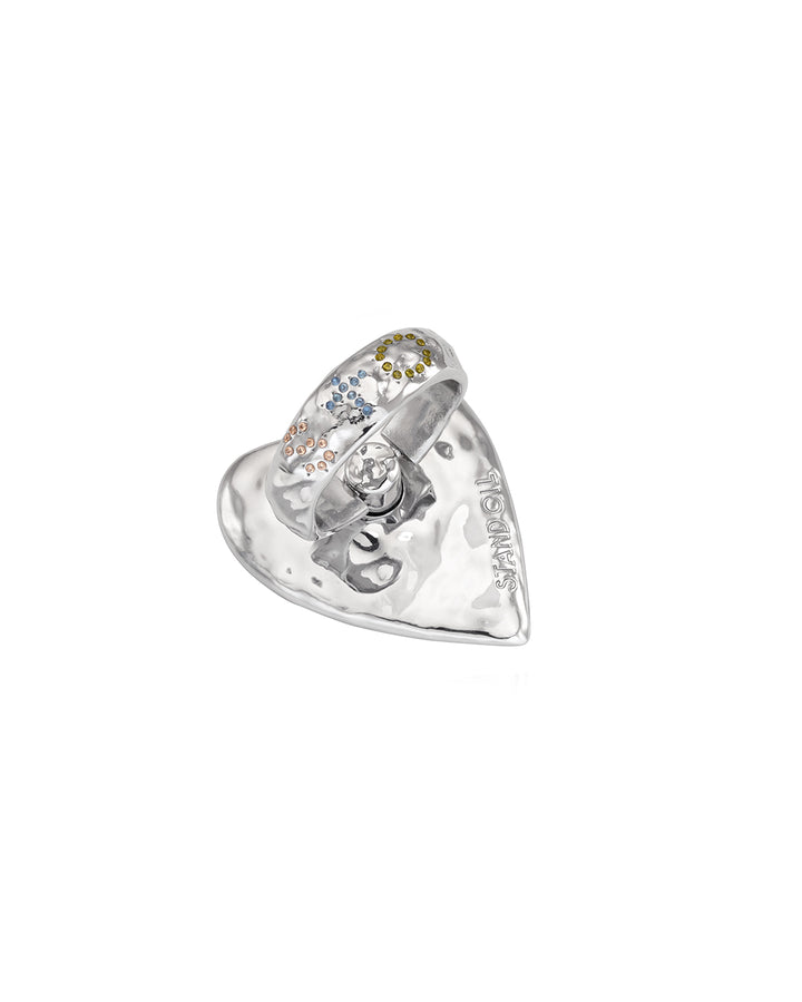 Stand Oil Heart Initial Gripring — Silver