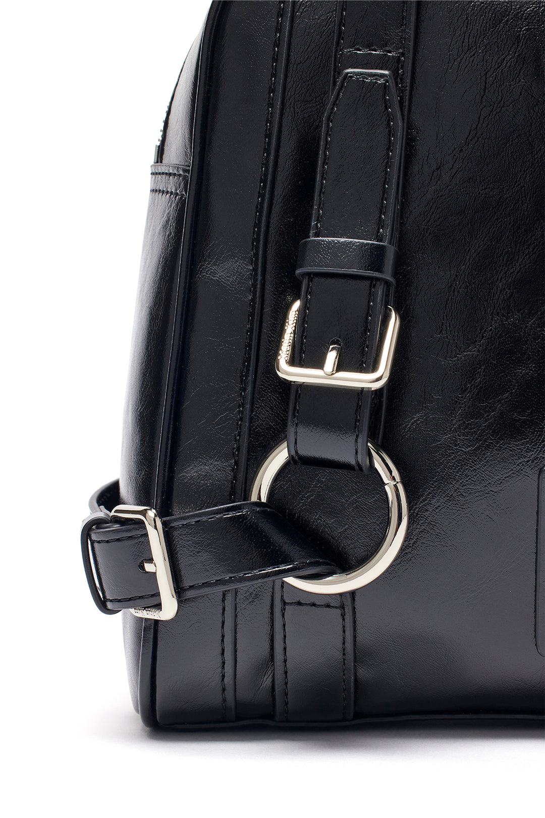 Matin Kim Biker Detail Square Shoulder Bag — Black