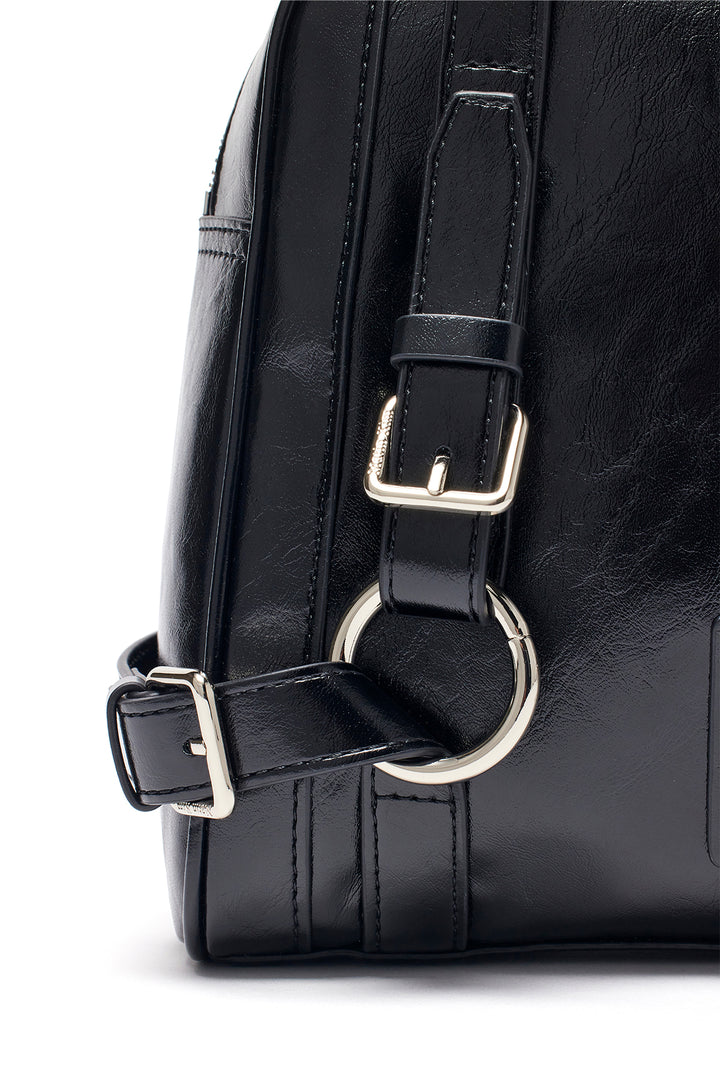 Matin Kim Biker Detail Square Shoulder Bag — Black