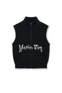 Matin Kim Spell Point Knit Zip Up Vest — Black
