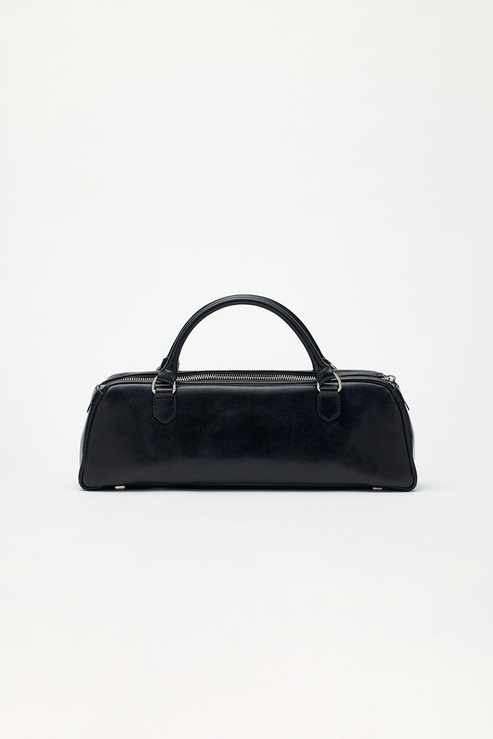 KIMMATIN Cowhide Leather Baguette Bag — Black