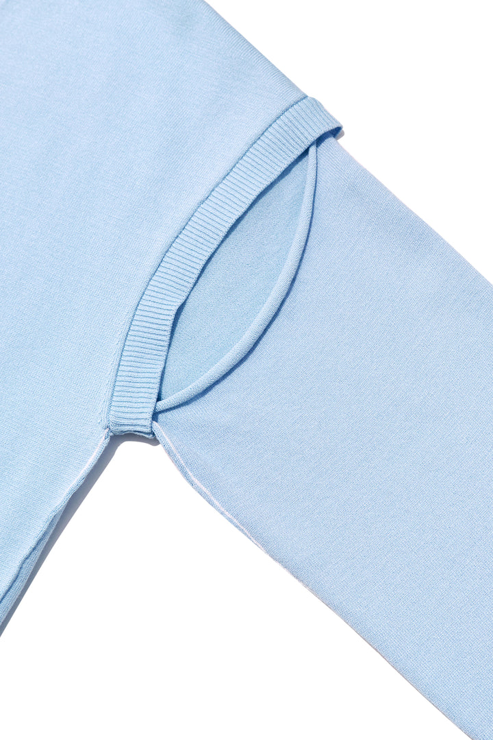 Matin Kim Slit Detail Button Cardigan — Light Blue