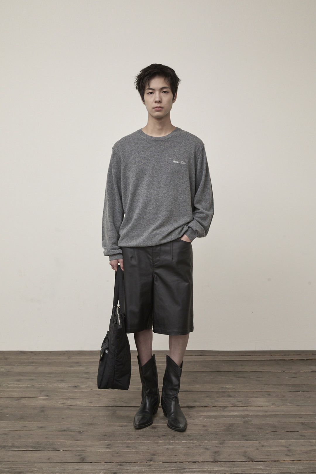 Matin Kim Cashmere Blended Round Knit — Gray