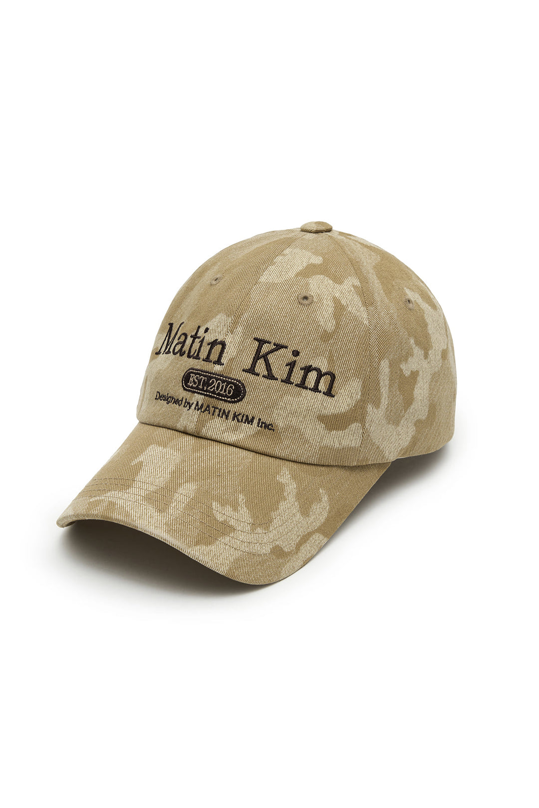 Matin Kim Camouflage Logo Ball Cap — Beige