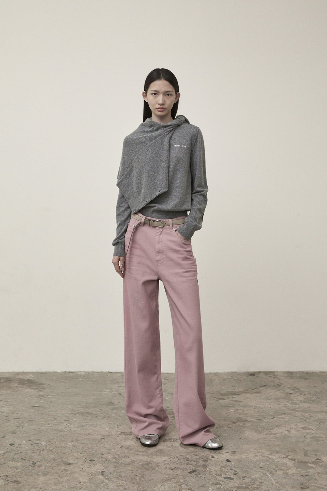Matin Kim Cashmere Blended Round Knit — Gray