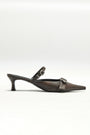KIMMATIN Belted Stiletto Mule — Brown