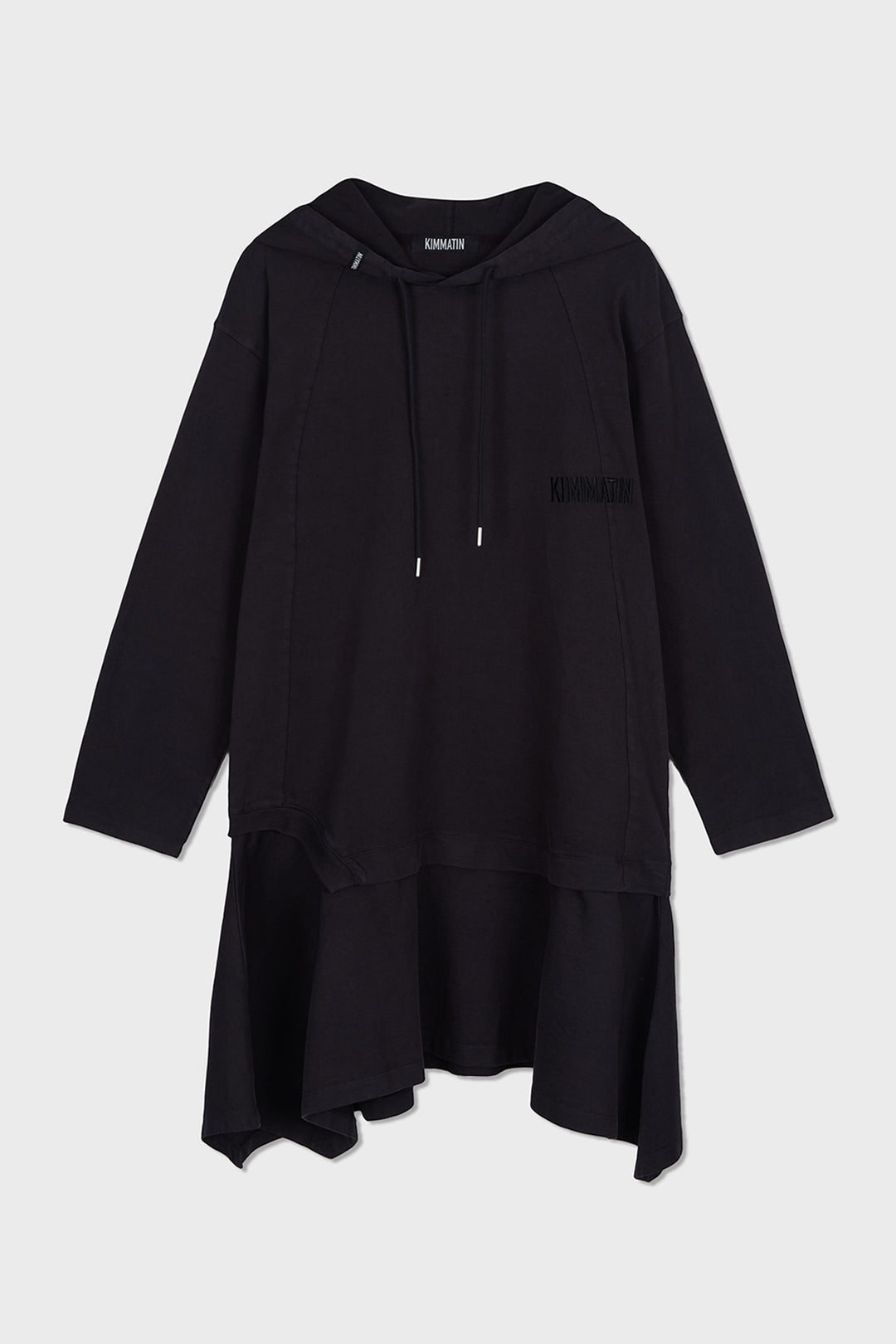 KIMMATIN Back Open Hoody Jersey Dress — Charcoal