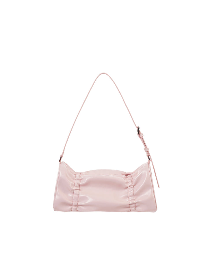Stand Oil Pleats Bag — Glossy Tote — Baby pink