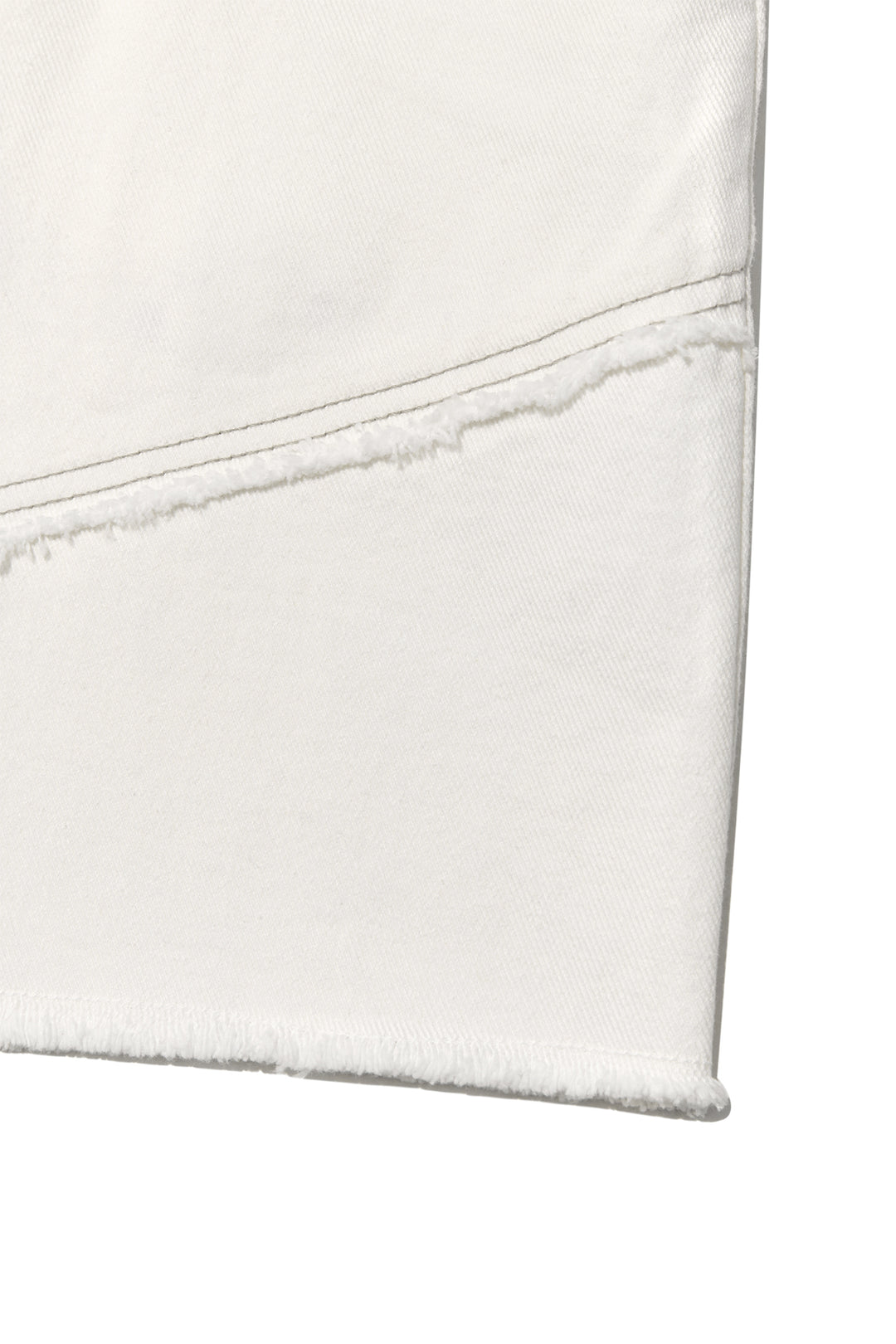 Matin Kim Cut Line Point Denim Shorts — White