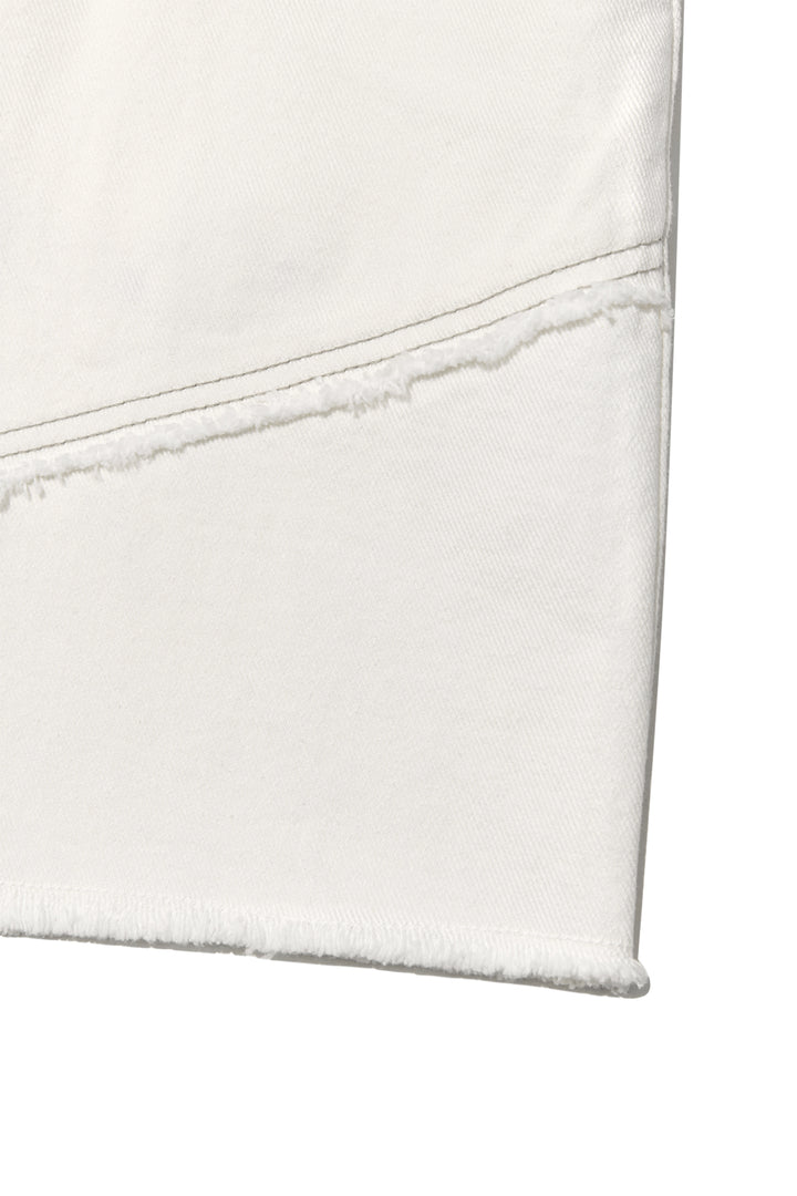 Matin Kim Cut Line Point Denim Shorts — White