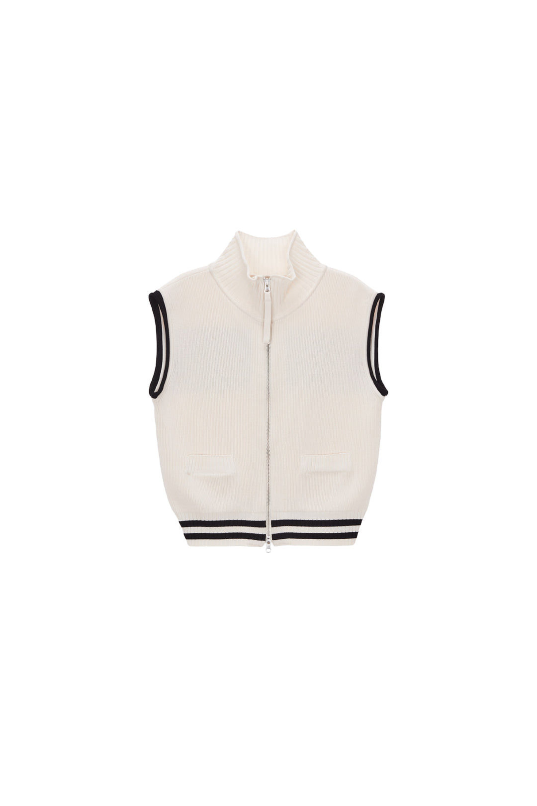 Matin Kim Spell Point Stripe Knit Vest — Ivory