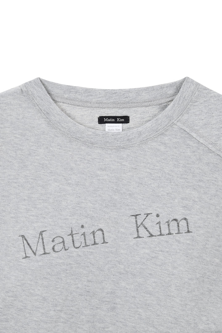 Matin Kim Diagonal Logo Reversible Crop Top — Gray