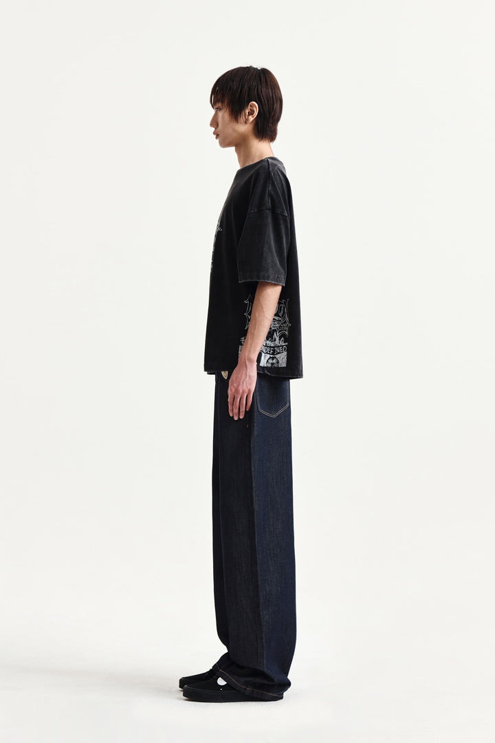 Matin Kim Vintage Graffiti Artwork Top — Black