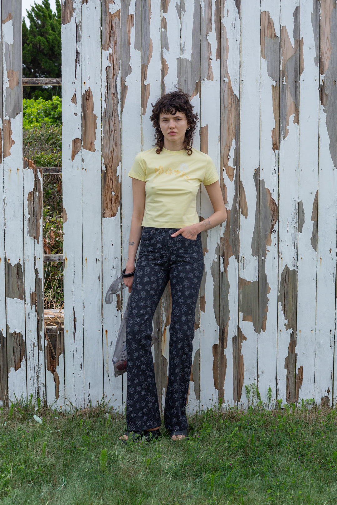 Matin Kim Bubbly Graphic Printing Top — Yellow