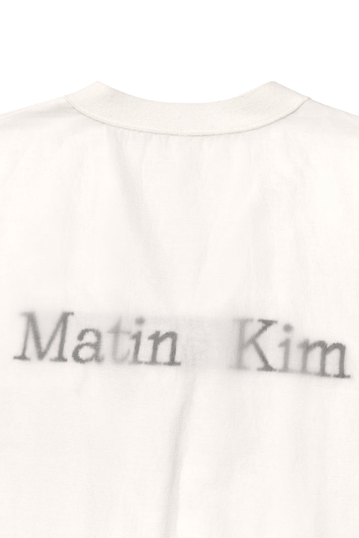 Matin Kim Back Logo See-Through Cardigan — Ivory