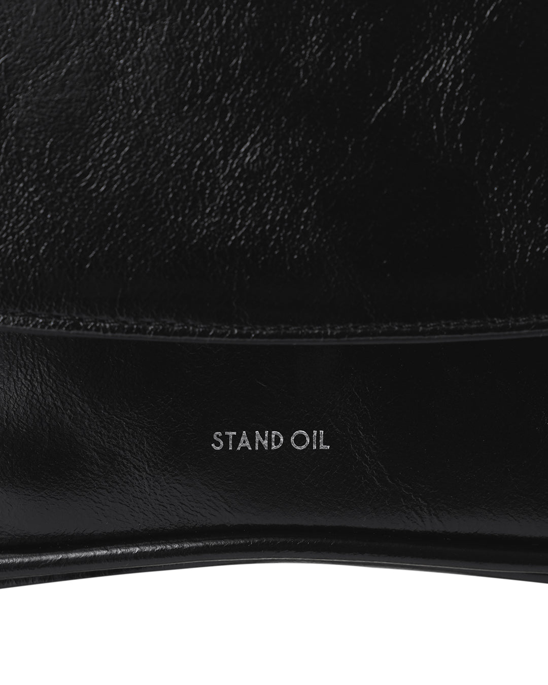 Stand Oil Cookie Bag — Glossy Shoulder Crossbody — Black