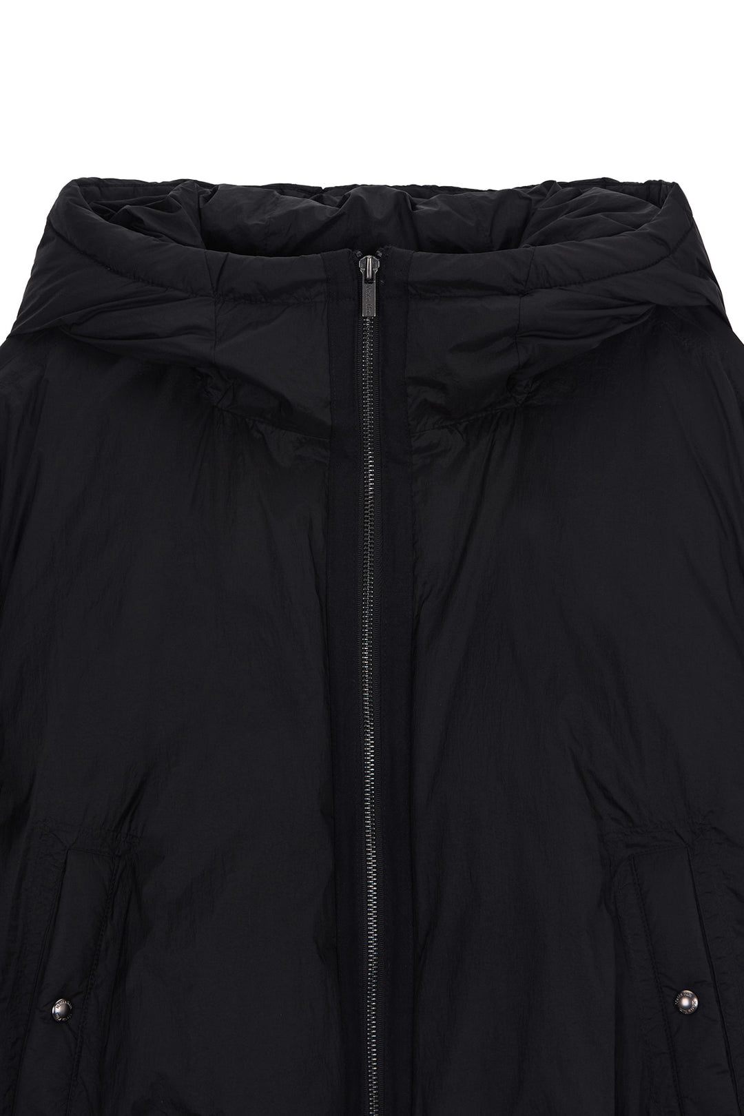 Matin Kim Back Logo Hoody Short Down Jumper — Black