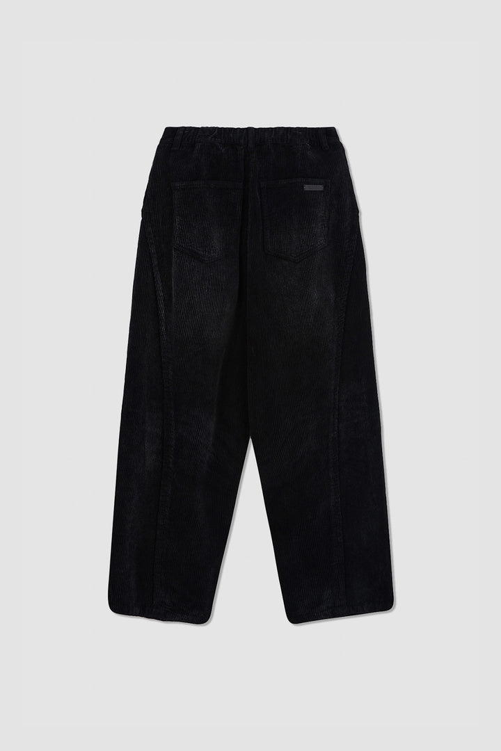 KIMMATIN Washed Corduroy Volume Pants — Black