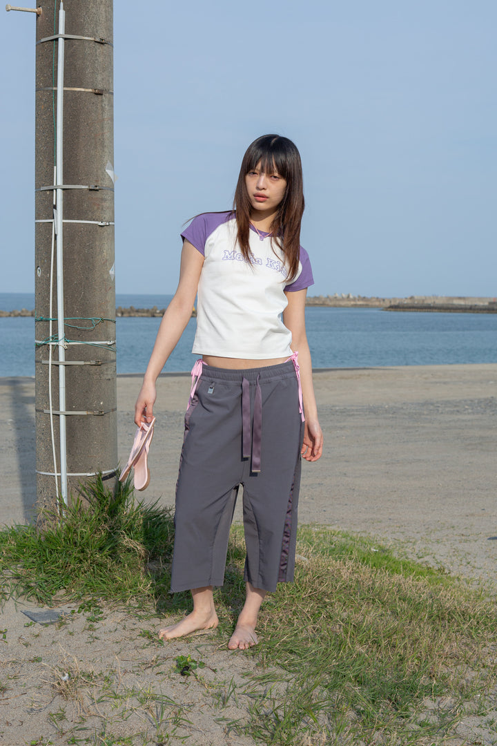 Matin Kim Side Taping Bermuda Shorts — Charcoal