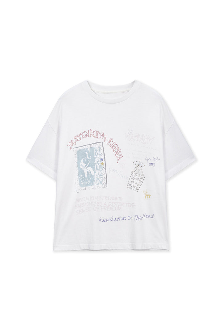 Matin Kim Graffiti Artwork Top — White