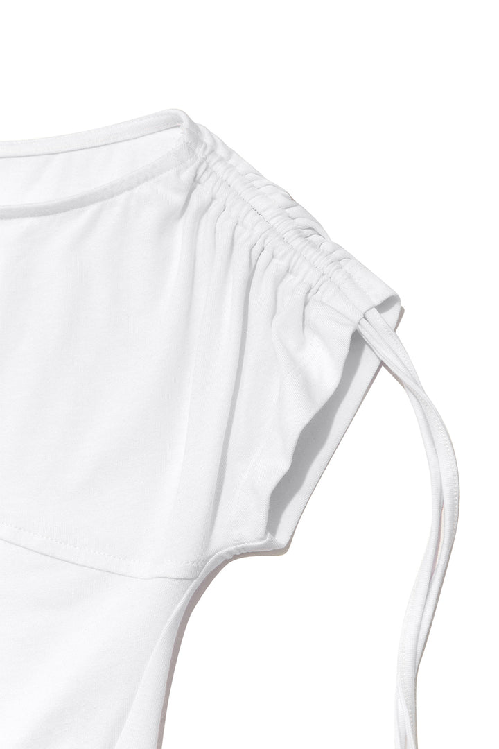 Matin Kim String Off-Shoulder Slim Top — White