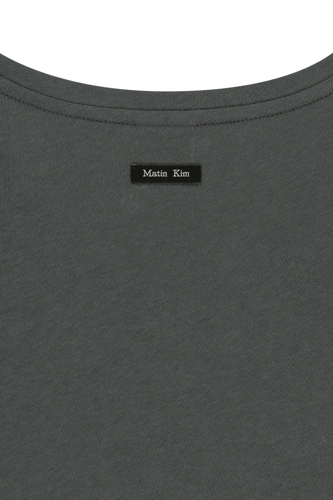 Matin Kim Label Point U Neck Top — Charcoal
