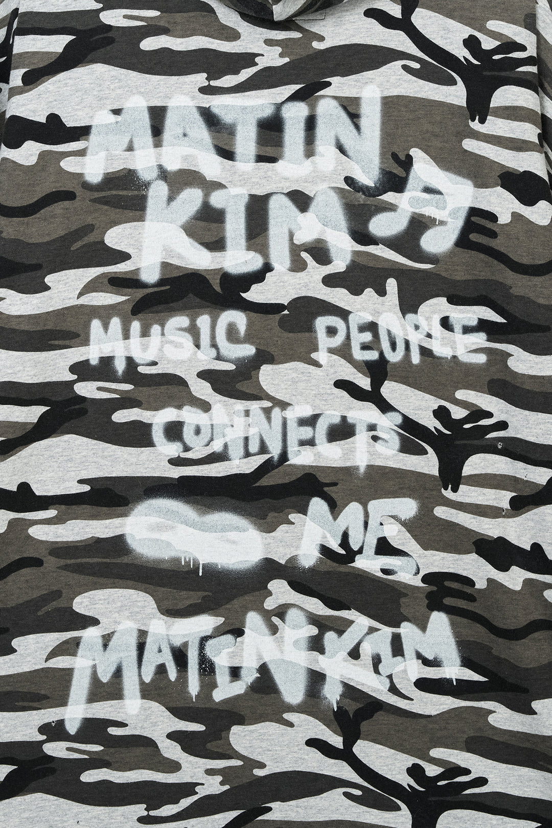 Matin Kim Typo Artwork Camouflage Hoody — Khaki
