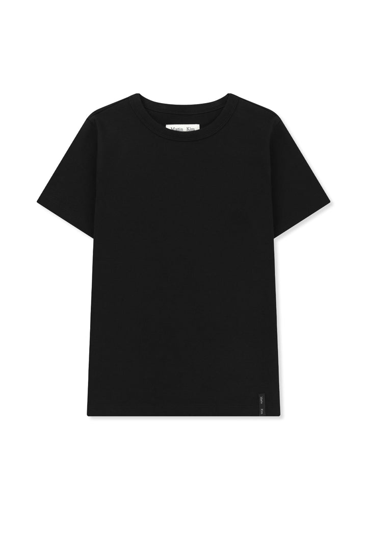 Matin Kim Label Detail Slim Fit Top — Black