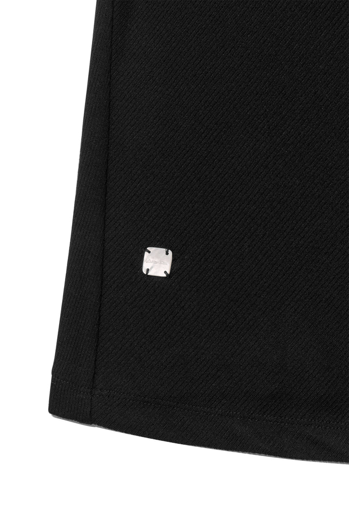 Matin Kim Unbalance Tuck Sleeveless Top — Black
