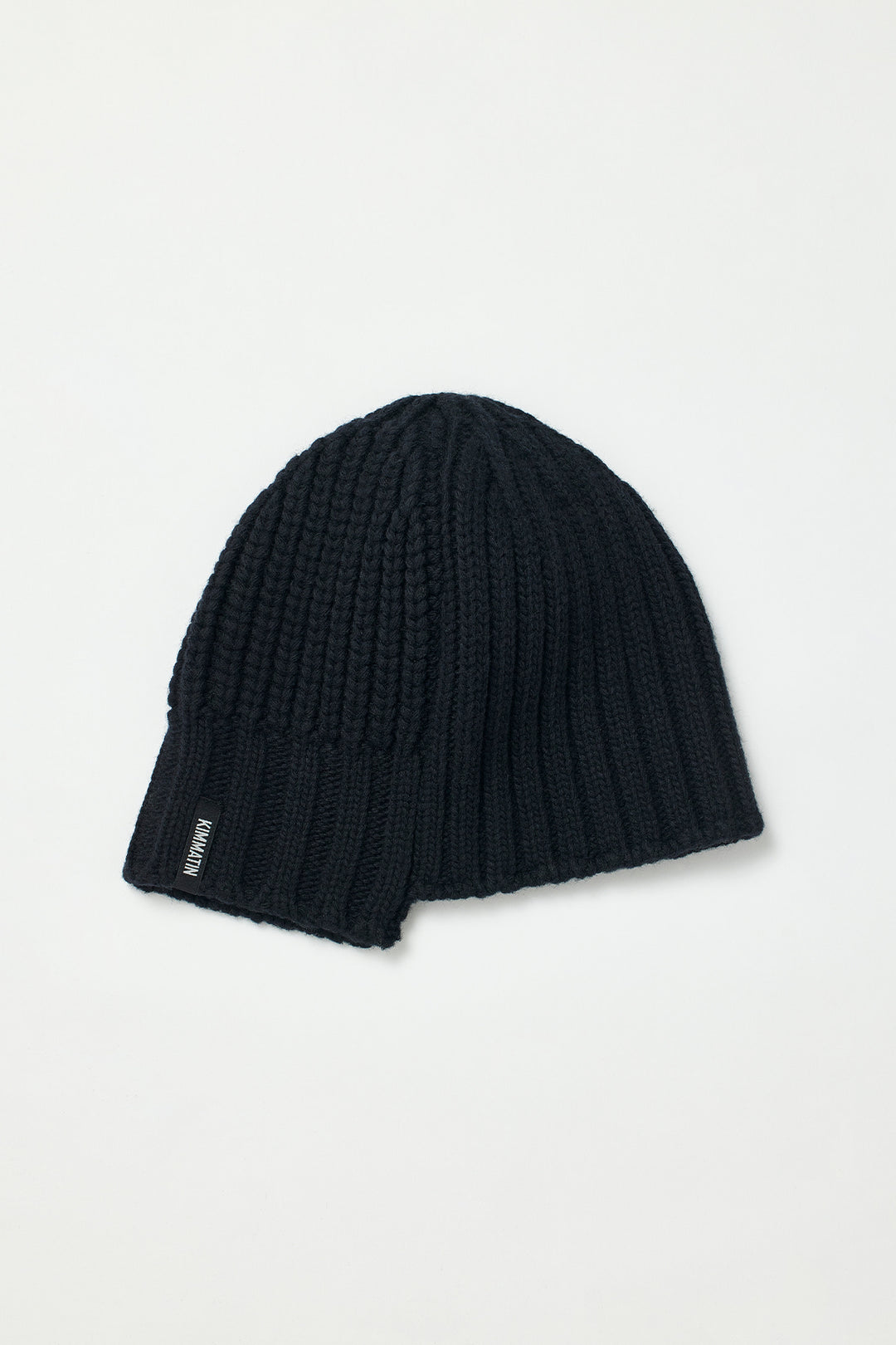 KIMMATIN Unbalance Knit Beanie — Black