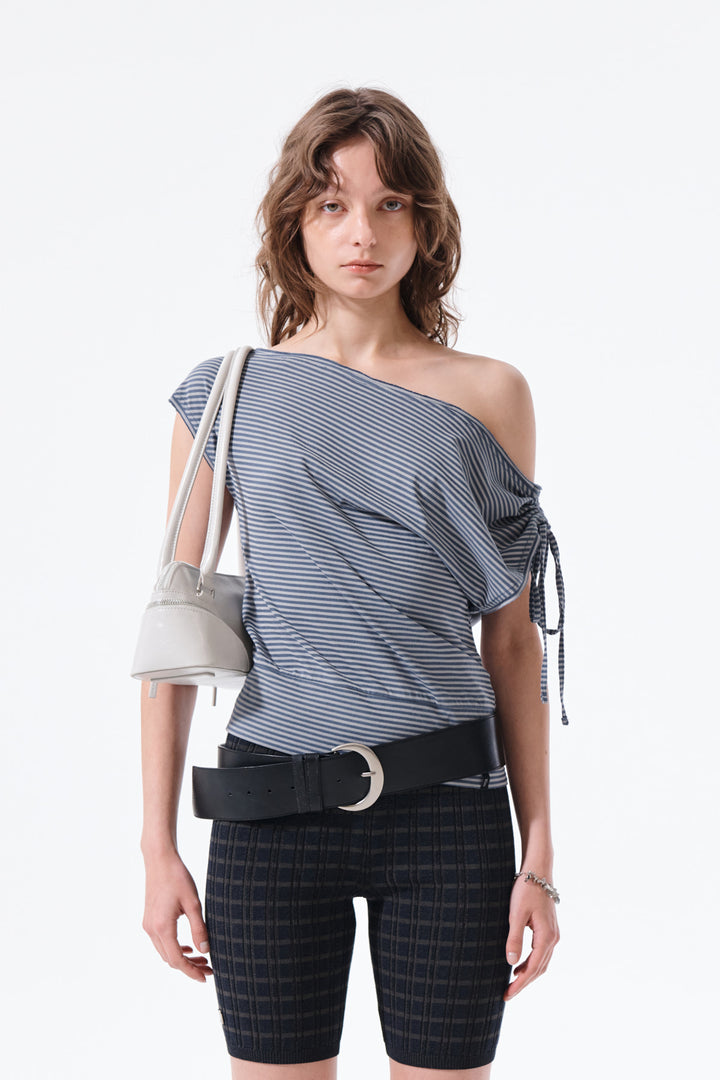 Matin Kim Draped Asymmetric Sleeveless Top — Blue