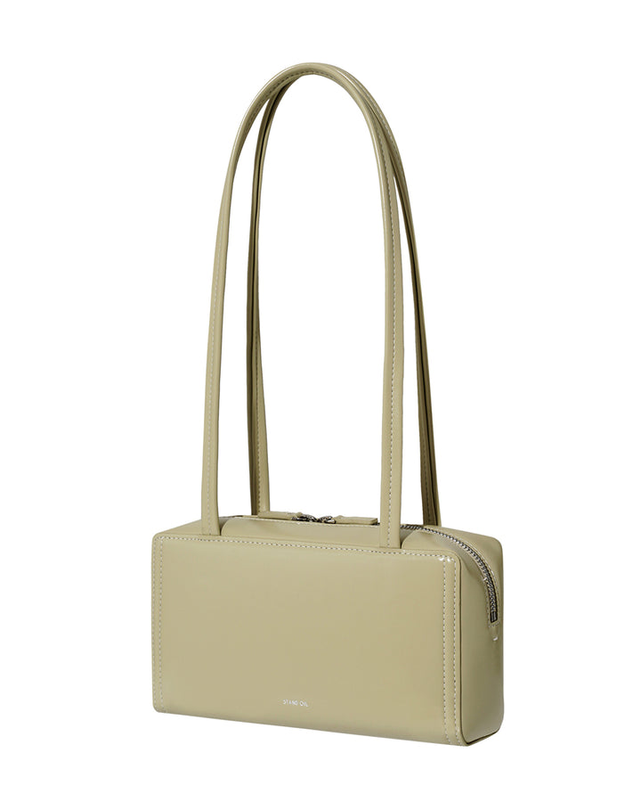 Stand Oil Post Bag — Square Box Shoulder Bag — Sand