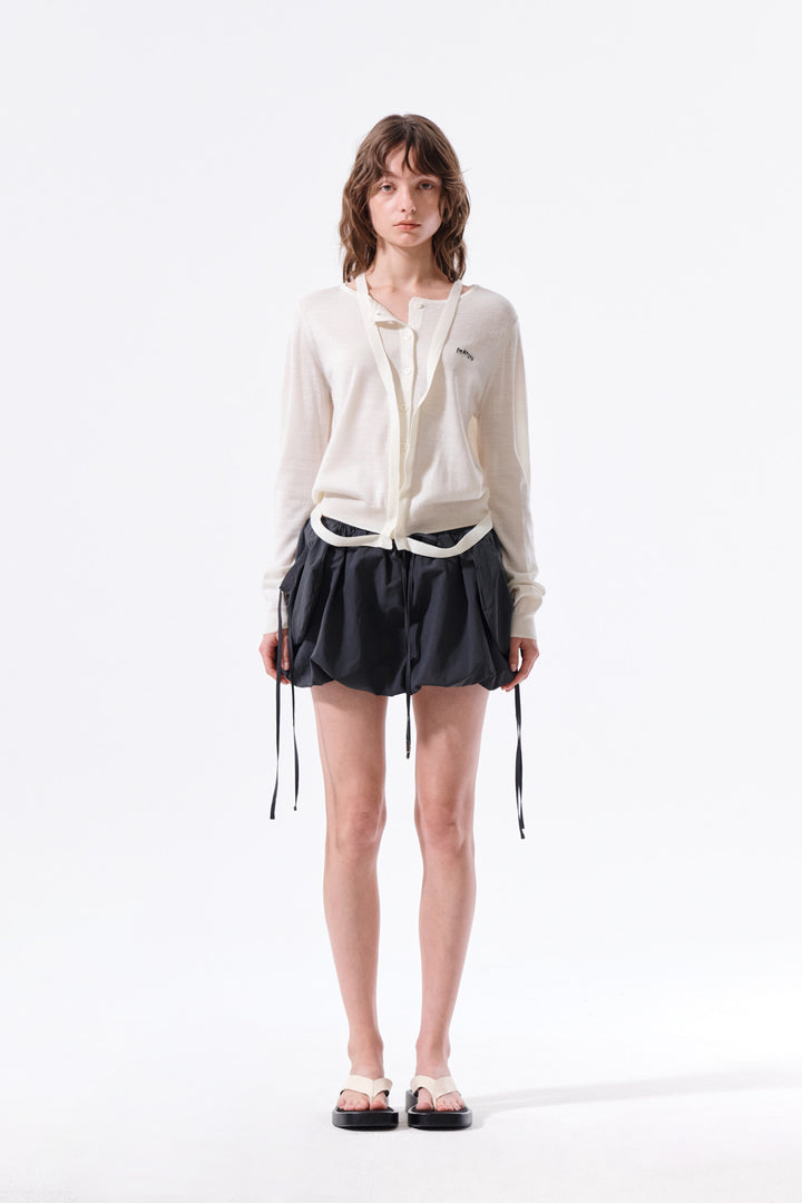 Matin Kim Strap Detail Balloon Skirt — Charcoal