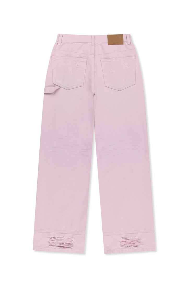 Matin Kim Destroyed Color Dyeing Denim — Pink