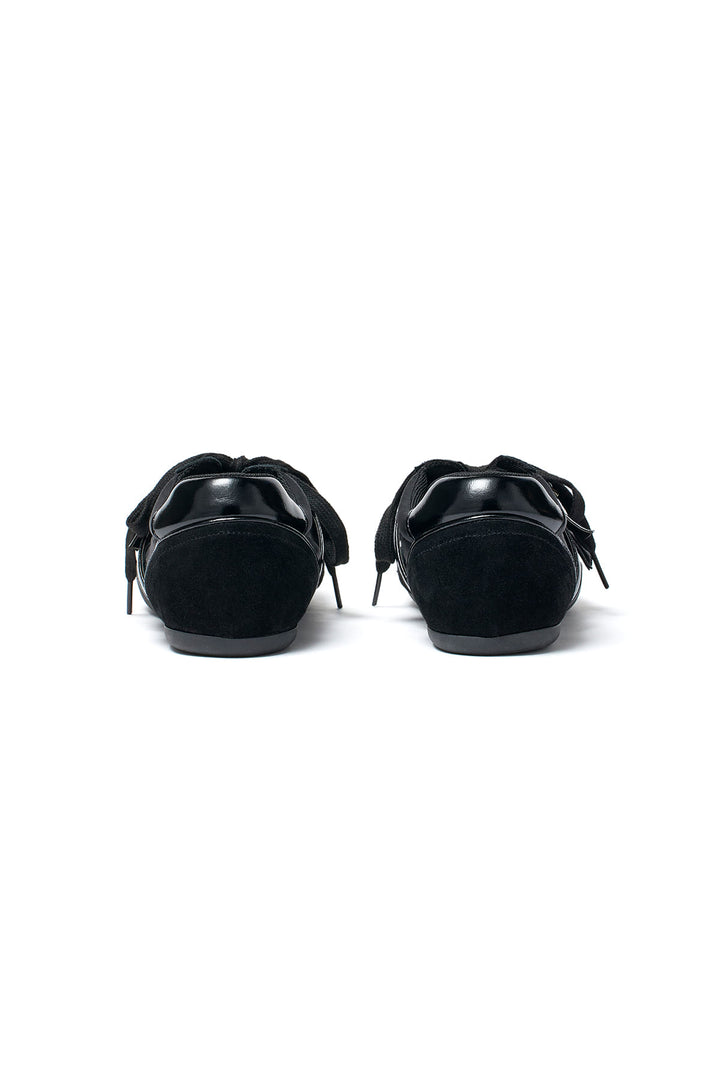 Matin Kim Cross Strap Suede Block Sneaker — Black