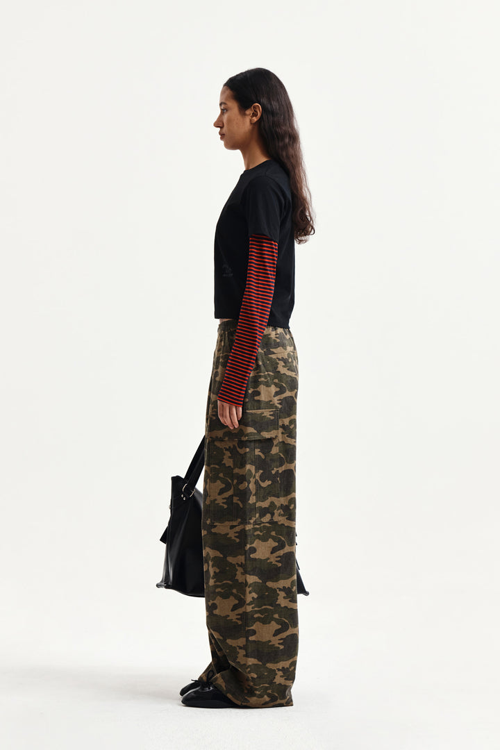 Matin Kim Drawstring Hem Cargo Pants — Khaki