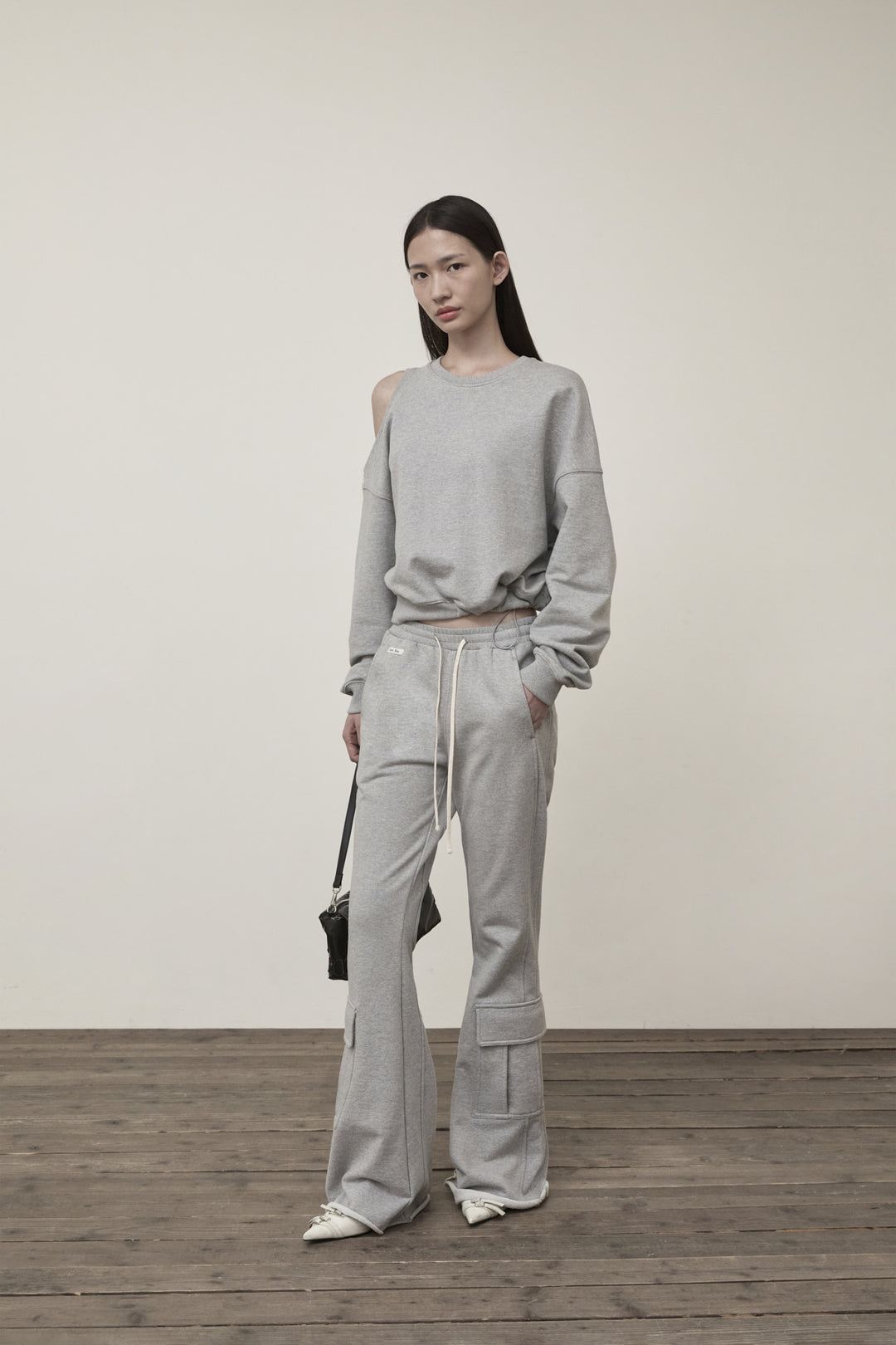 Matin Kim Boots Cut Slim Cargo Sweatpants — Gray