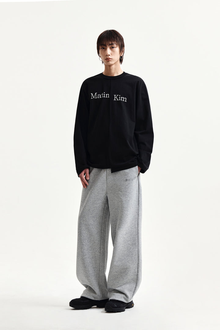 Matin Kim Asymmetric Logo Top — Black