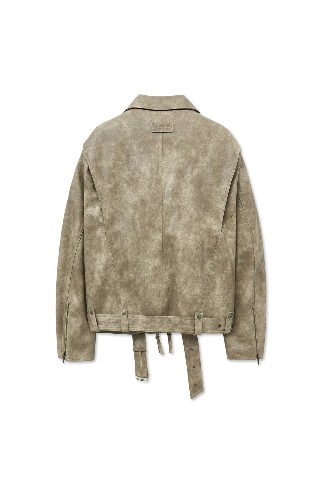 Matin Kim Faux Leather Belted Rider Jumper — Beige