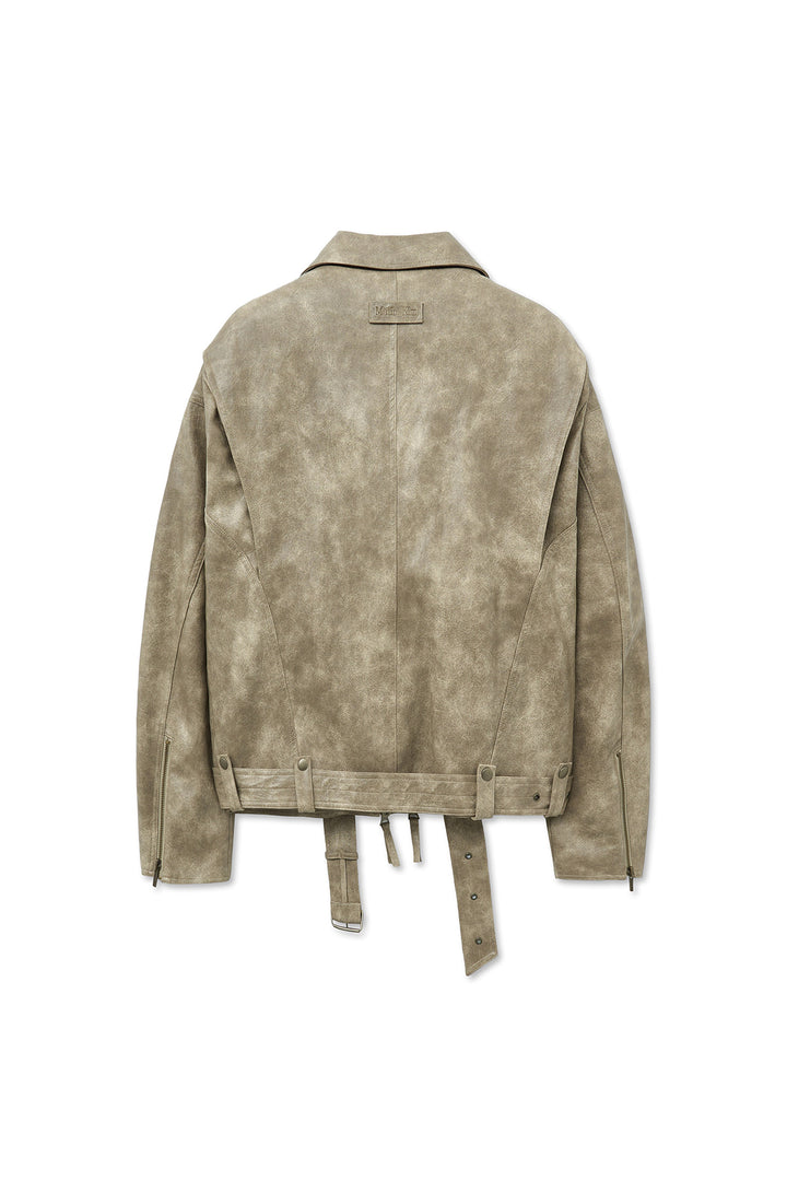 Matin Kim Faux Leather Belted Rider Jumper — Beige
