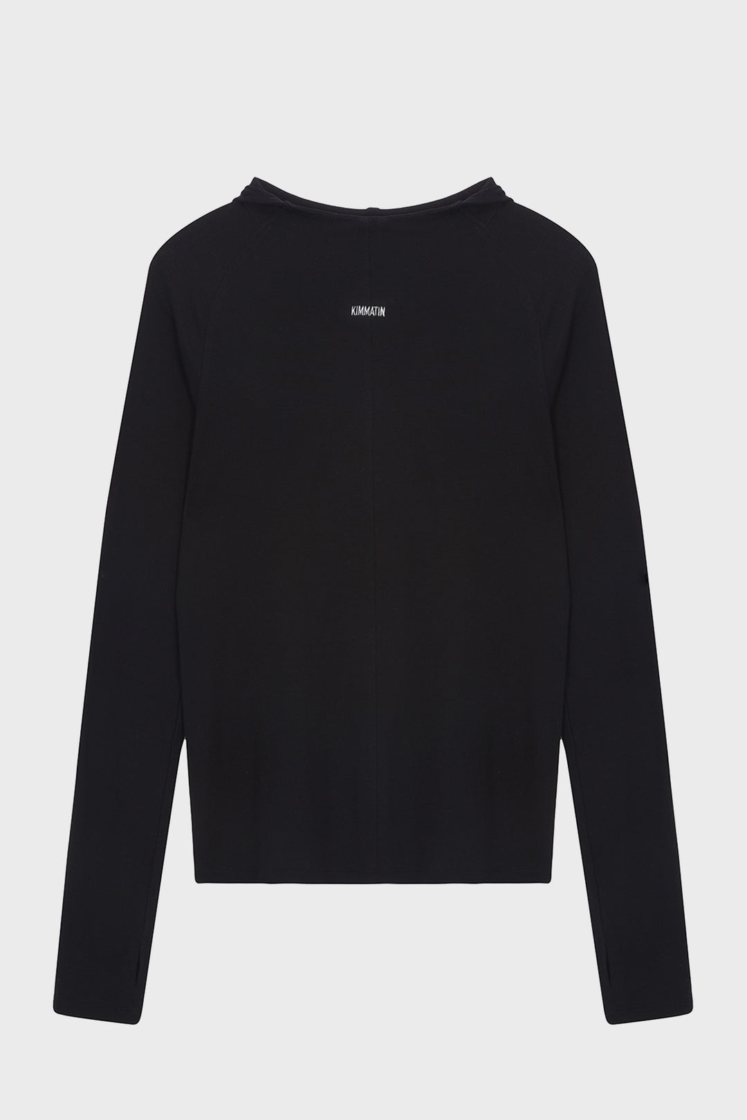 KIMMATIN Slim Hoody Jersey Top — Black