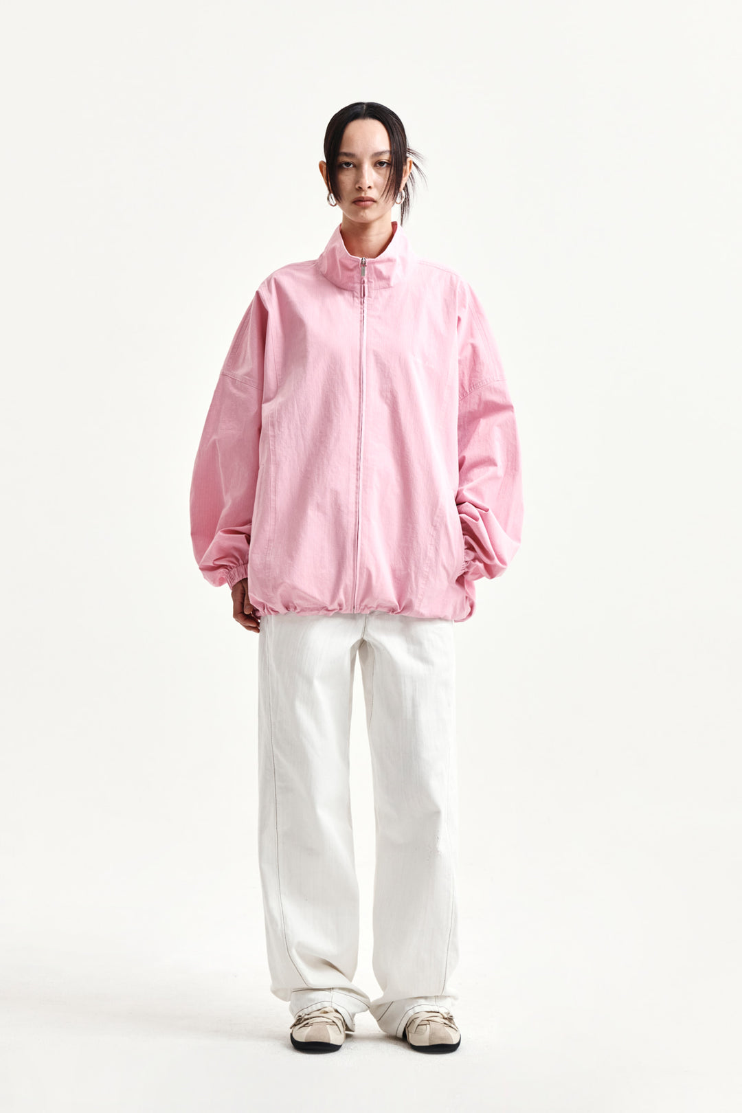 Matin Kim Back Logo High Neck Jumper — Pink