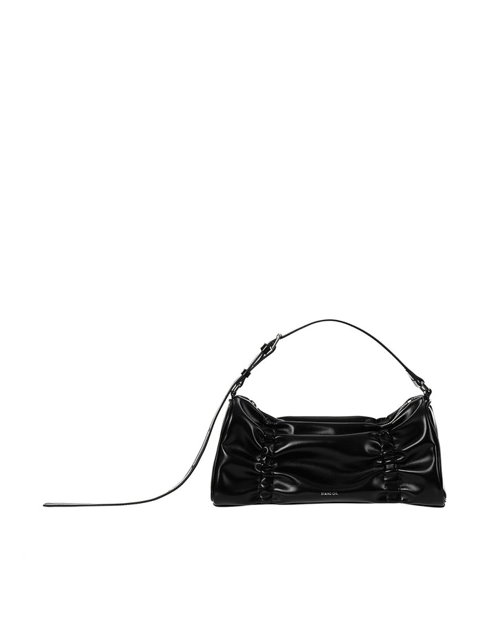 Stand Oil Pleats Bag — Glossy Tote — Black